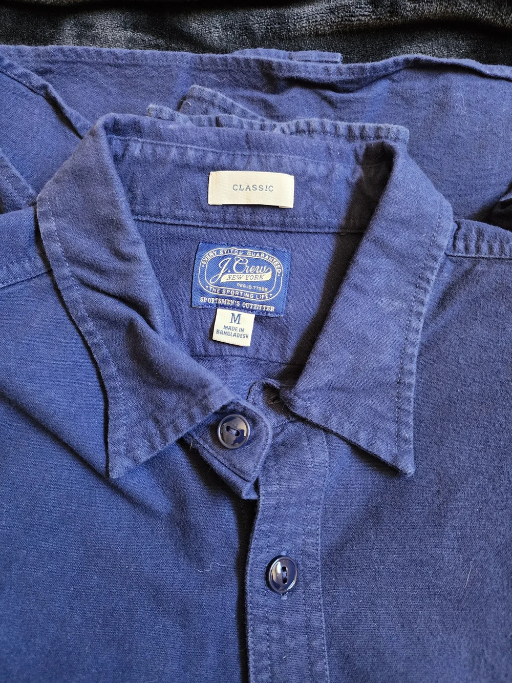 J. Crew Sportsman Fit Blue Utility Shirt Men's Long Sleeve Double Pocket Size M